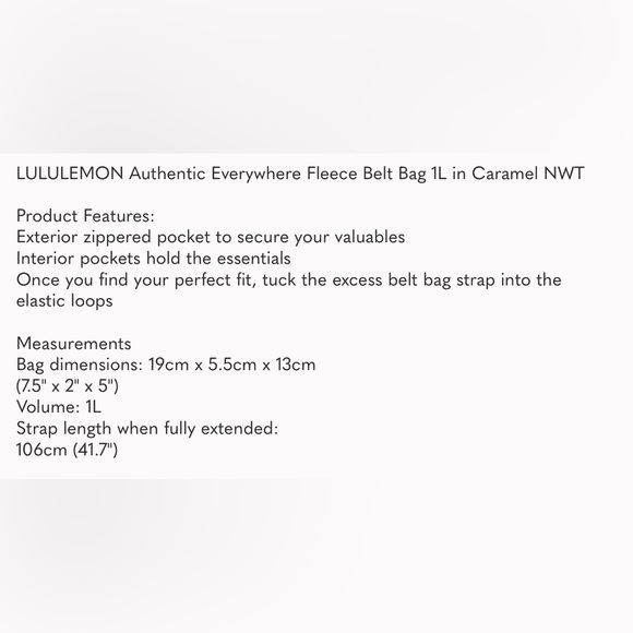 LULULEMON NWT fleece belt bag. - Picture 6 of 6